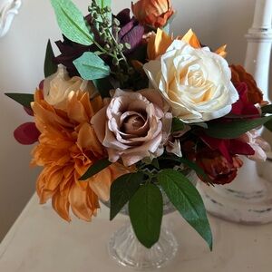 Elegant Floral Arrangement in Crystal candy dish